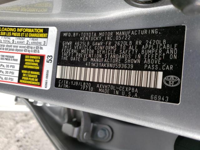 2022 TOYOTA CAMRY XSE - 4T1K31AK8NU593639