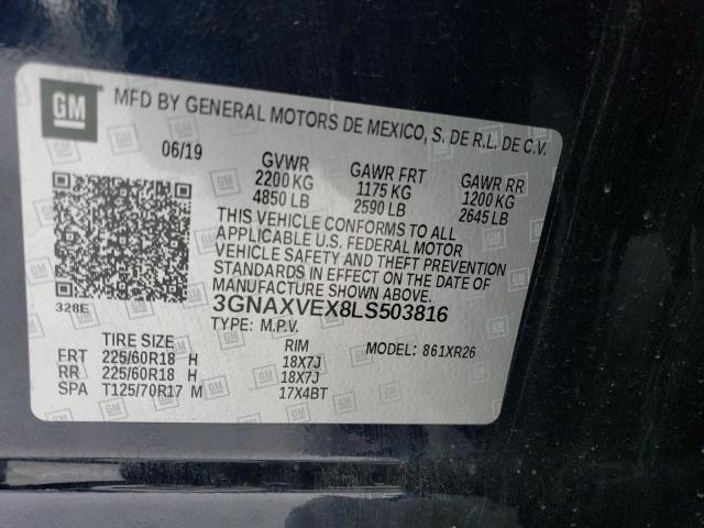 2020 CHEVROLET EQUINOX LT - 3GNAXVEX8LS503816