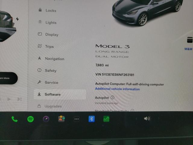 5YJ3E1EB6NF263181 Tesla MODEL 3