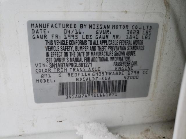 2016 NISSAN SENTRA S - 3N1AB7AP9GL661271