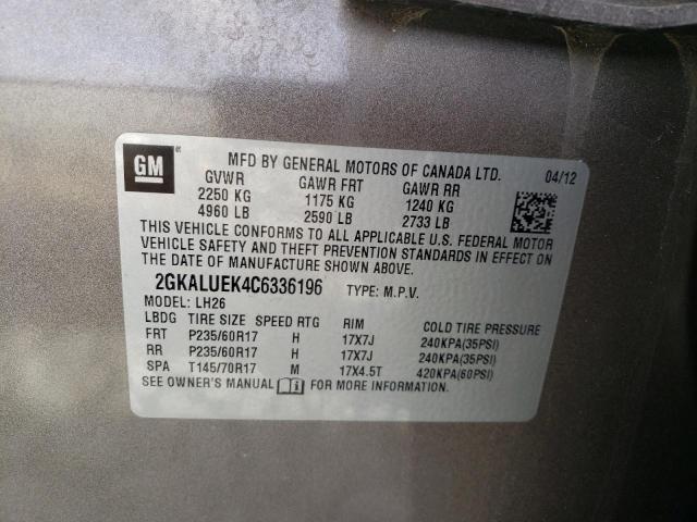 2GKALUEK4C6336196 GMC Terrain Slt