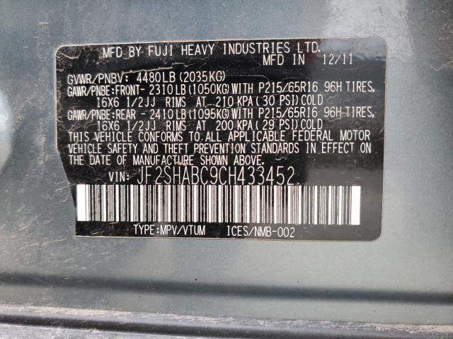 JF2SHABC9CH433452 Subaru Forester 2.5x