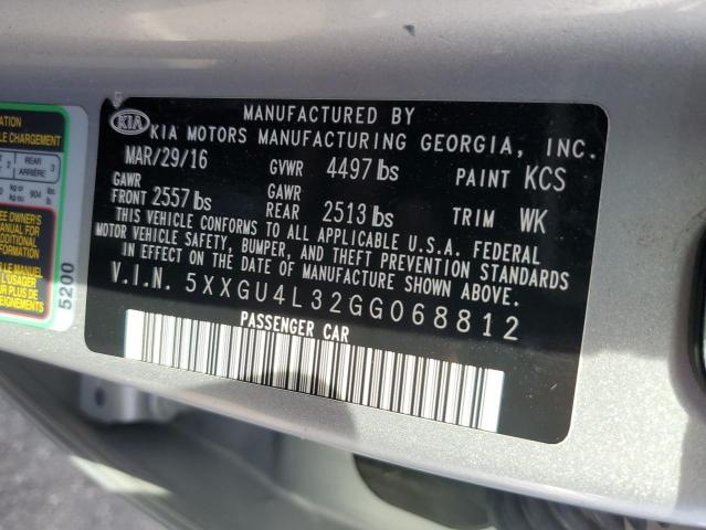 5XXGU4L32GG068812 KIA OPTIMA EX