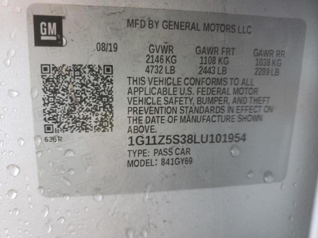 2020 CHEVROLET IMPALA LT 1G11Z5S38LU101954