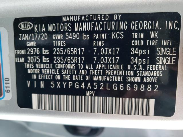5XYPG4A52LG669882 KIA SORENTO S