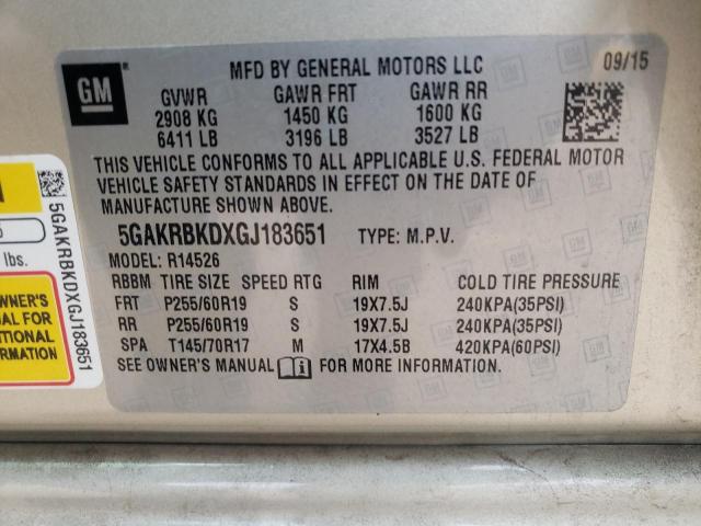 2016 BUICK ENCLAVE - 5GAKRBKDXGJ183651