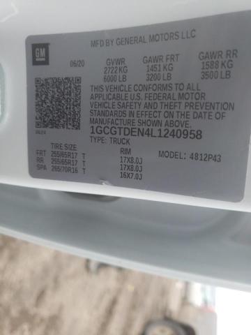 2020 CHEVROLET COLORADO Z - 1GCGTDEN4L1240958