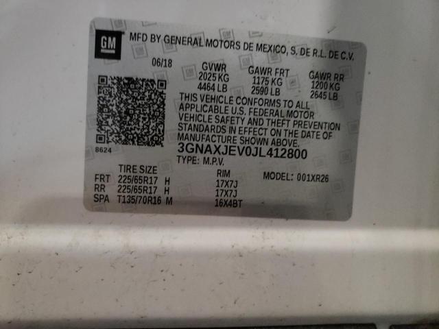 2018 CHEVROLET EQUINOX LT 3GNAXJEV0JL412800