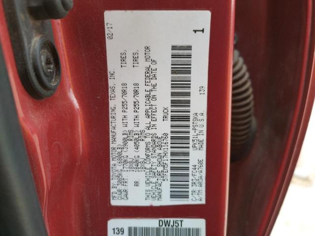 2017 TOYOTA TUNDRA CRE 5TFEM5F17HX116760