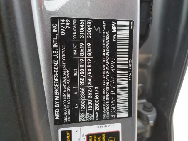2015 MERCEDES-BENZ ML 350 - 4JGDA5JB3FA484997