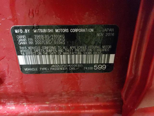 JA32U2FU1HU006301 Mitsubishi LANCER ES