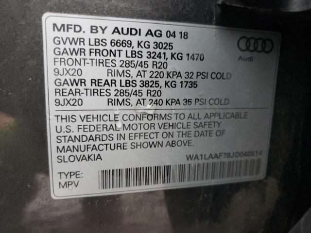 VIN WA1LAAF78JD040514 2018 Audi Q7, Premium Plus no.13