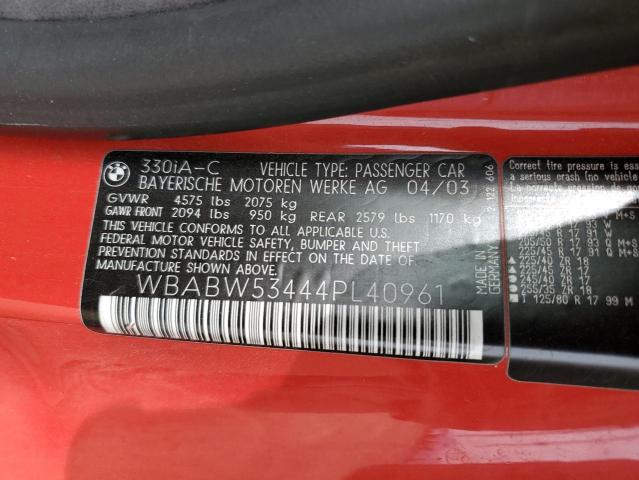 WBABW53444PL40961 BMW 330 CI