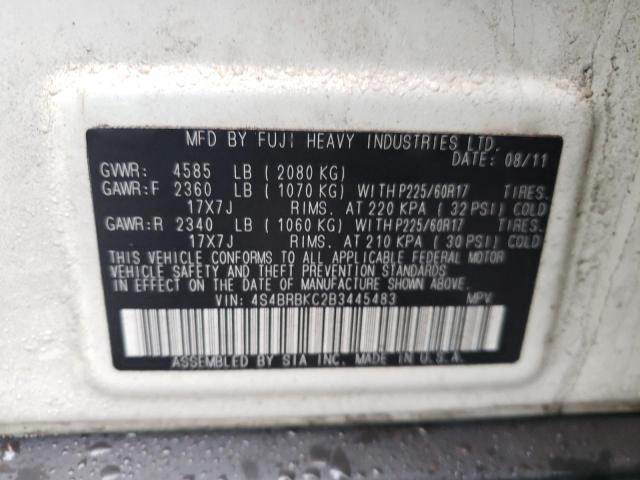 4S4BRBKC2B3445483 Subaru Outback 2.5i Limited