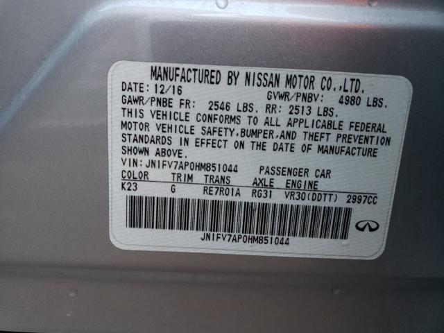 JN1FV7AP0HM851044 Infiniti Q50 Red Sport 400