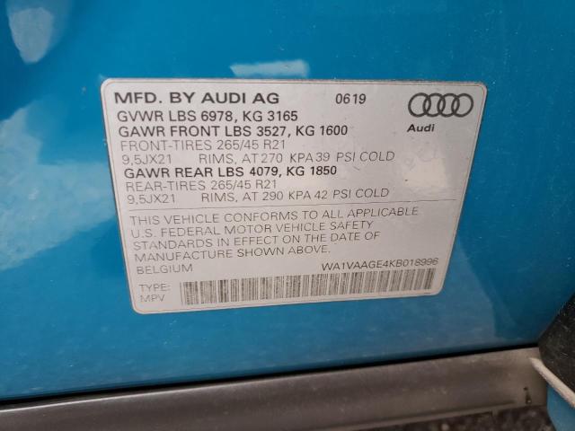2019 AUDI E-TRON PRE - WA1VAAGE4KB018996