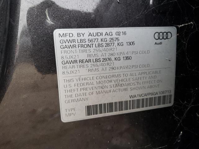 2016 AUDI SQ5 PRESTI WA1VCAFP8GA108713