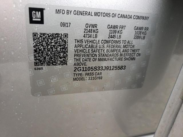 2018 CHEVROLET IMPALA LT 2G1105S33J9125583