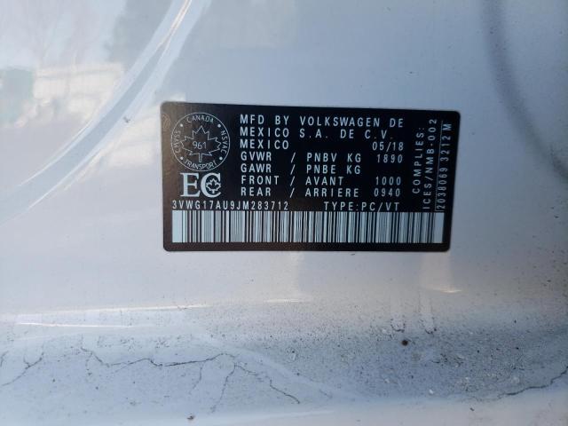 2018 VOLKSWAGEN GOLF S - 3VWG17AU9JM283712