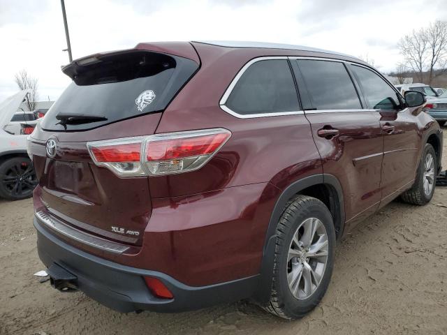 VIN 5TDJKRFH3ES039878 2014 Toyota Highlander, Xle no.3