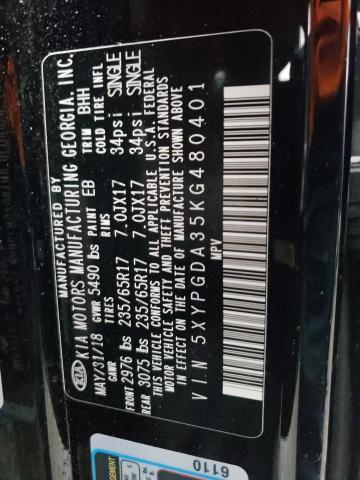 2019 KIA SORENTO L - 5XYPGDA35KG480401