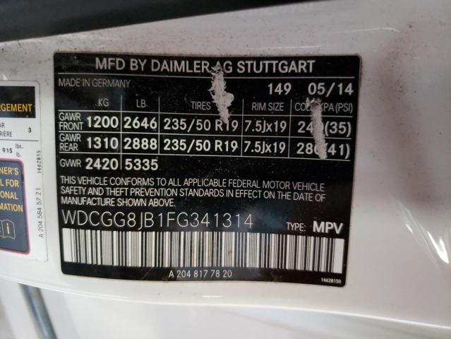 2015 MERCEDES-BENZ GLK 350 4M - WDCGG8JB1FG341314
