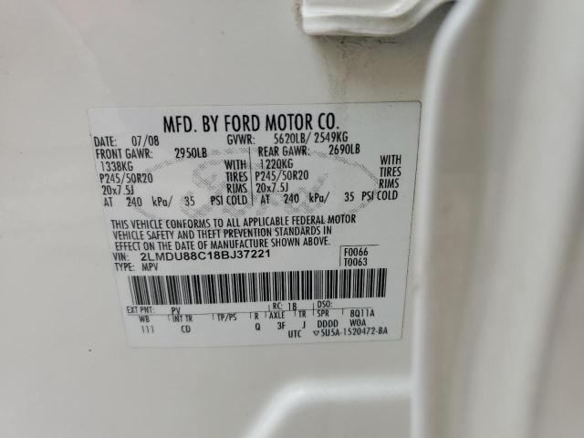 2LMDU88C18BJ37221 Lincoln MKX