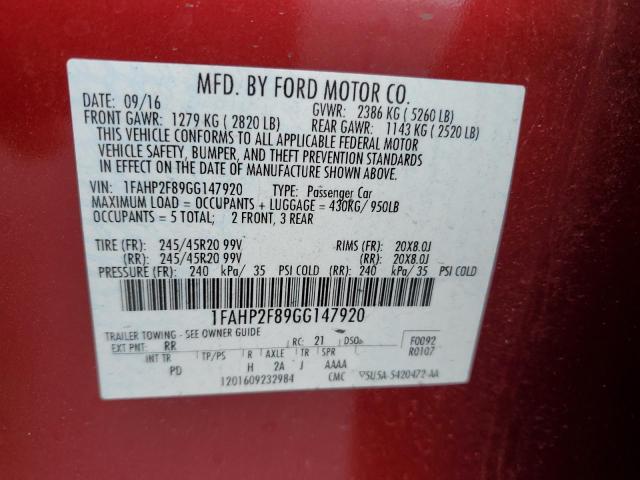2016 FORD TAURUS LIM - 1FAHP2F89GG147920
