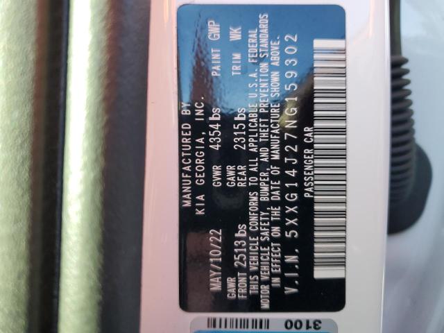 5XXG14J27NG159302 KIA K5 LXS