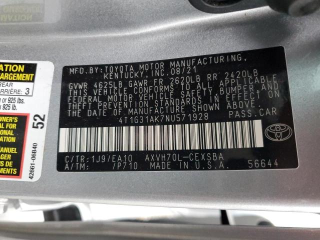 2022 TOYOTA CAMRY NIGH - 4T1G31AK7NU571928