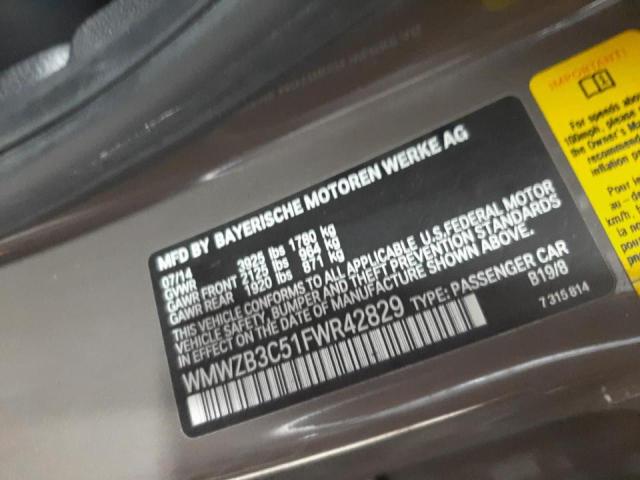WMWZB3C51FWR42829 Mini Cooper