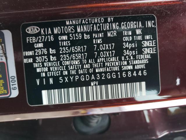 2016 KIA SORENTO LX - 5XYPGDA32GG168446