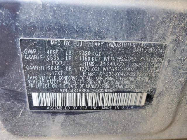 4S4BSBAC2F3226650 Subaru Outback 2.5i
