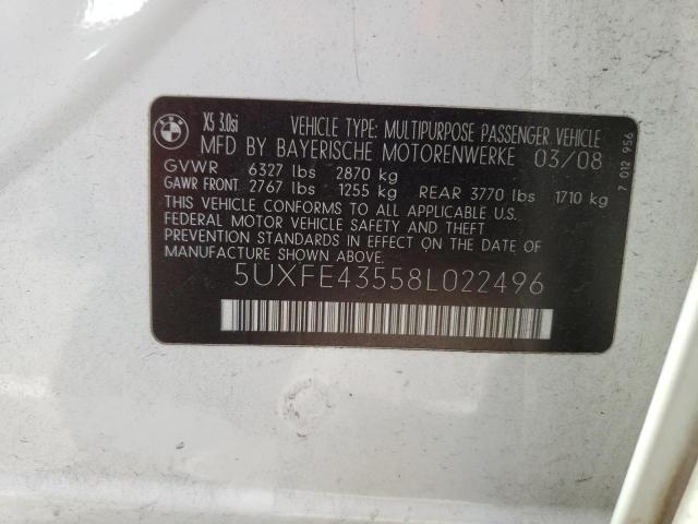 5UXFE43558L022496 BMW X5 3.0I