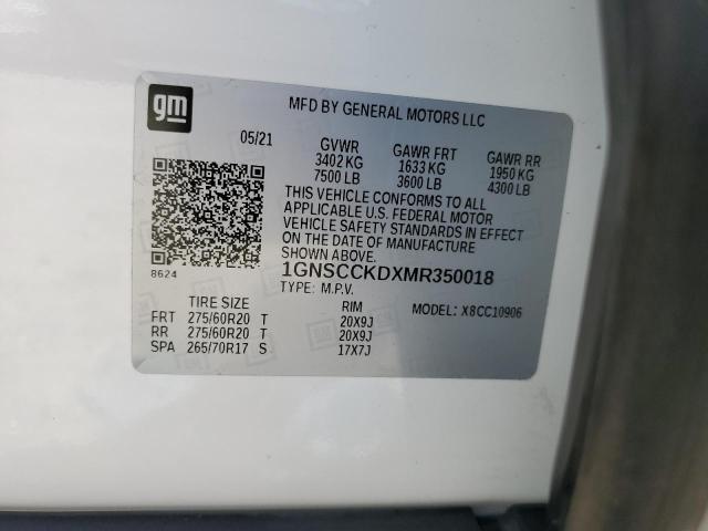 2021 CHEVROLET SUBURBAN C - 1GNSCCKDXMR350018