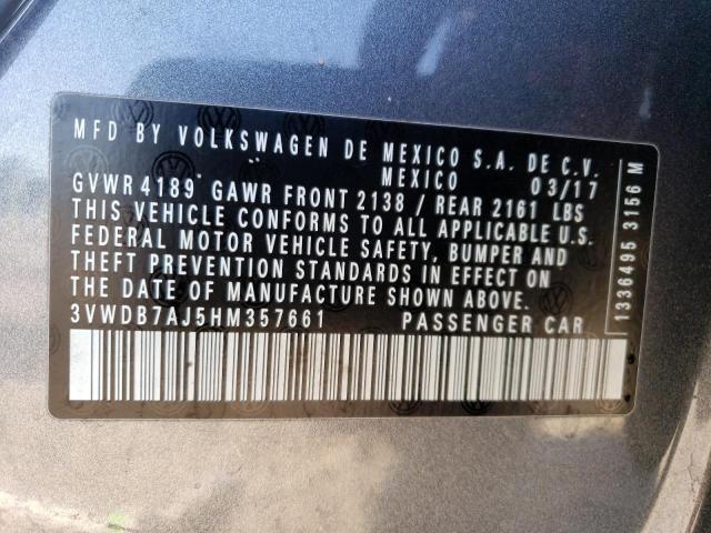 2017 VOLKSWAGEN JETTA SE - 3VWDB7AJ5HM357661