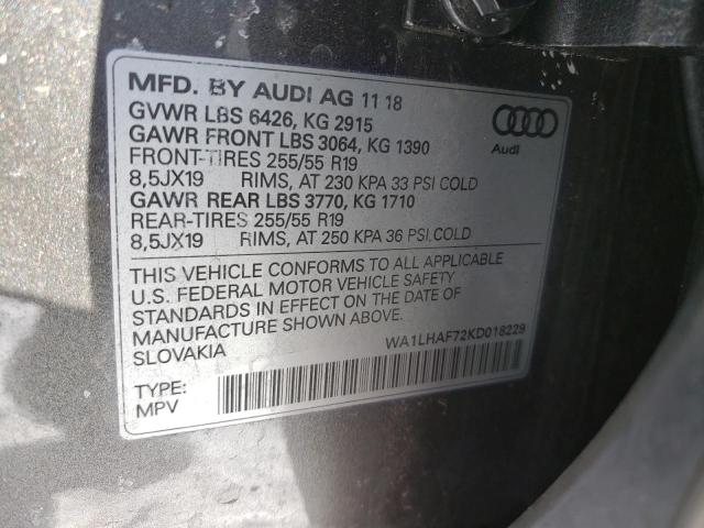 VIN WA1LHAF72KD018229 2019 Audi Q7, Premium Plus no.13