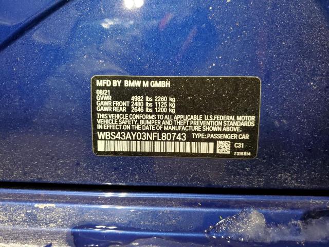 WBS43AY03NFL80743 BMW M3 Competition