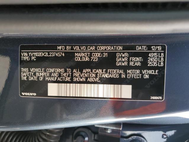 2020 VOLVO V60 T5 MOM YV1102EK2L2374574