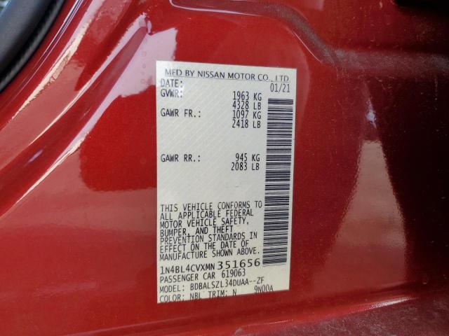 1N4BL4CVXMN351656 Nissan ALTIMA SR