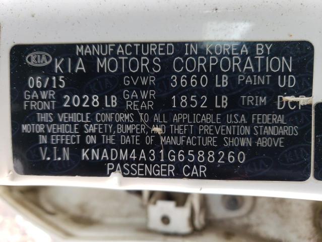 KNADM4A31G6588260 KIA RIO LX