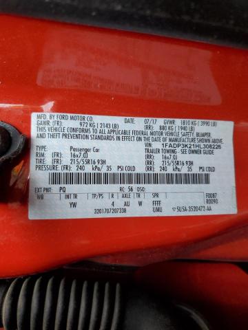 1FADP3K21HL308226 Ford FOCUS SE