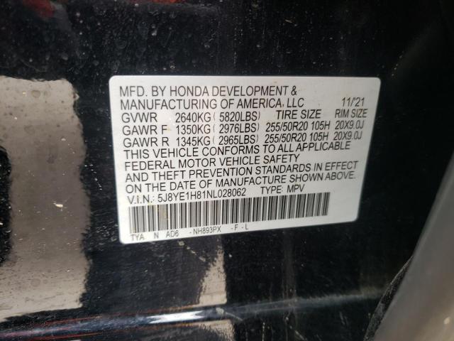 2022 ACURA MDX ADVANC - 5J8YE1H81NL028062