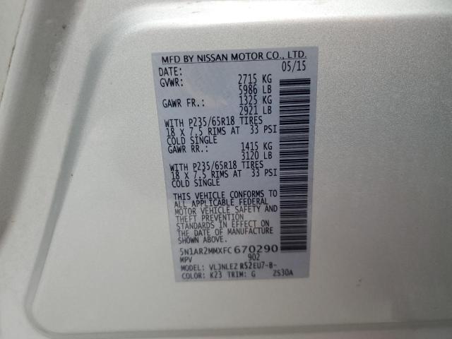 2015 NISSAN PATHFINDER - 5N1AR2MMXFC670290