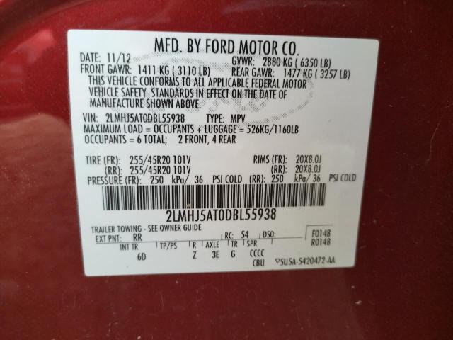 2LMHJ5AT0DBL55938 Lincoln MKT