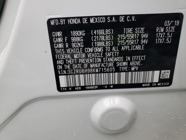 2019 HONDA HR-V TOURI 3CZRU6H98KM715605