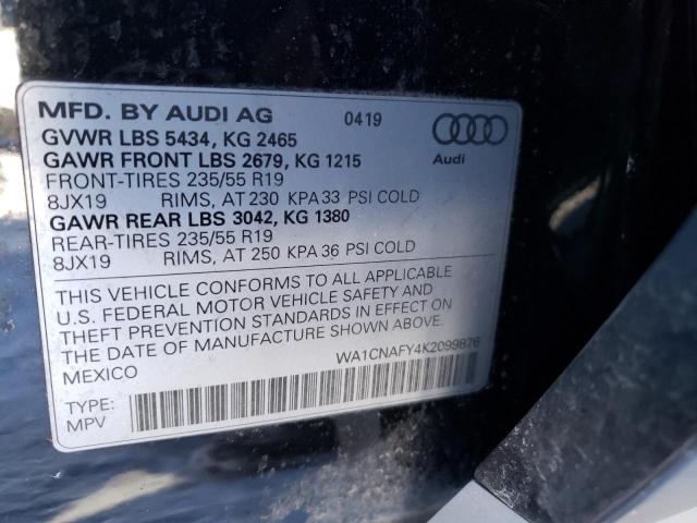 2019 AUDI Q5 PRESTIG - WA1CNAFY4K2099876
