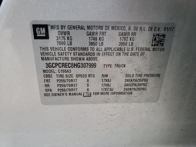 2017 CHEVROLET SILVERADO 3GCPCREC8HG307999