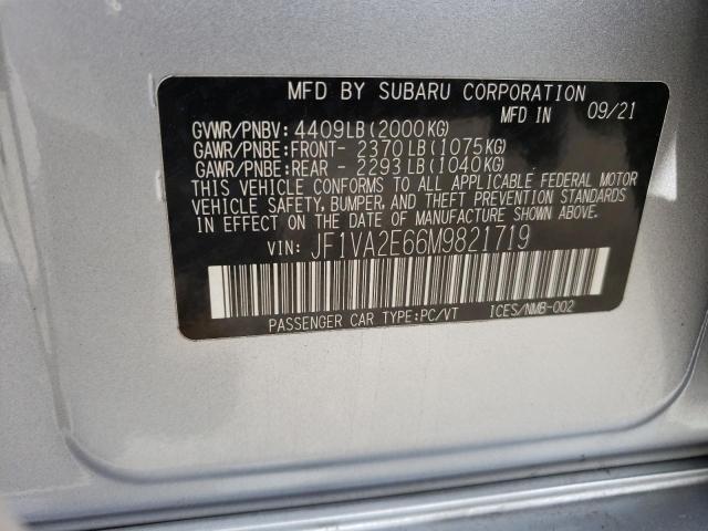 JF1VA2E66M9821719 Subaru Wrx Sti