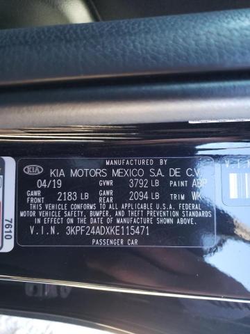 3KPF24ADXKE115471 KIA FORTE FE